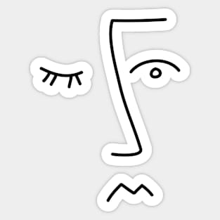 Fine line minimalist face Sticker